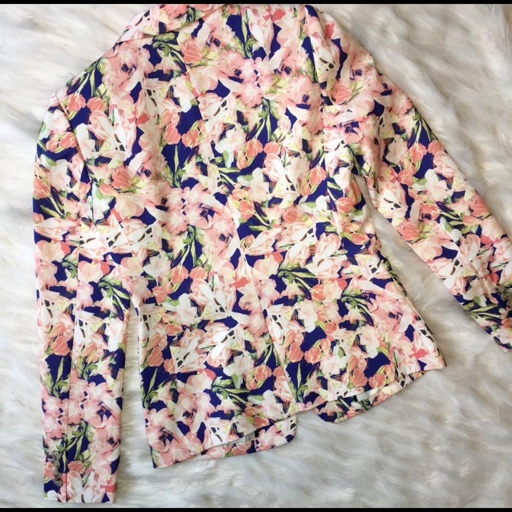 J.CREW | Women’s Warm Iris Floral Silk Blazer | Blue / Pink | Size 6 | NWT - Picture 4 of 7